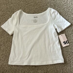 SO White Fitted Crop Short Sleeve